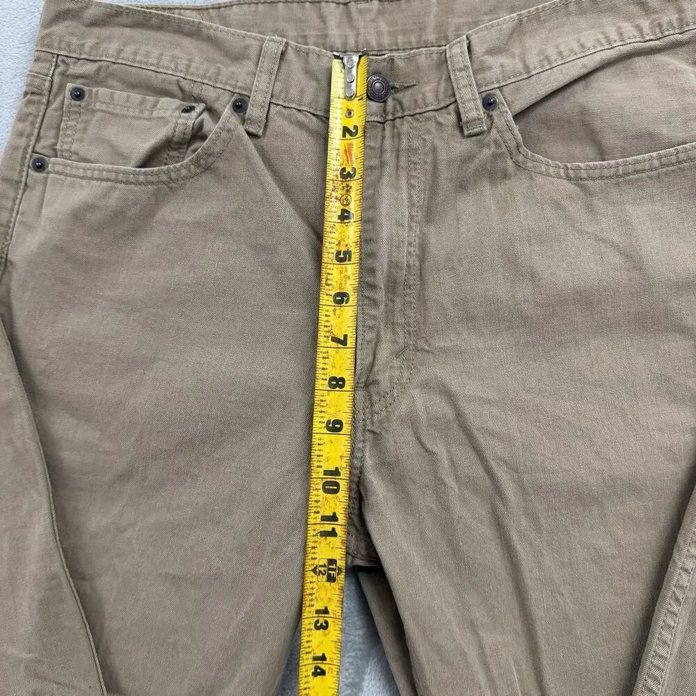 Levis 505 Regular Straight Fit Jeans Mens 36x32 (Fits 34x28) Khaki Brown Denim